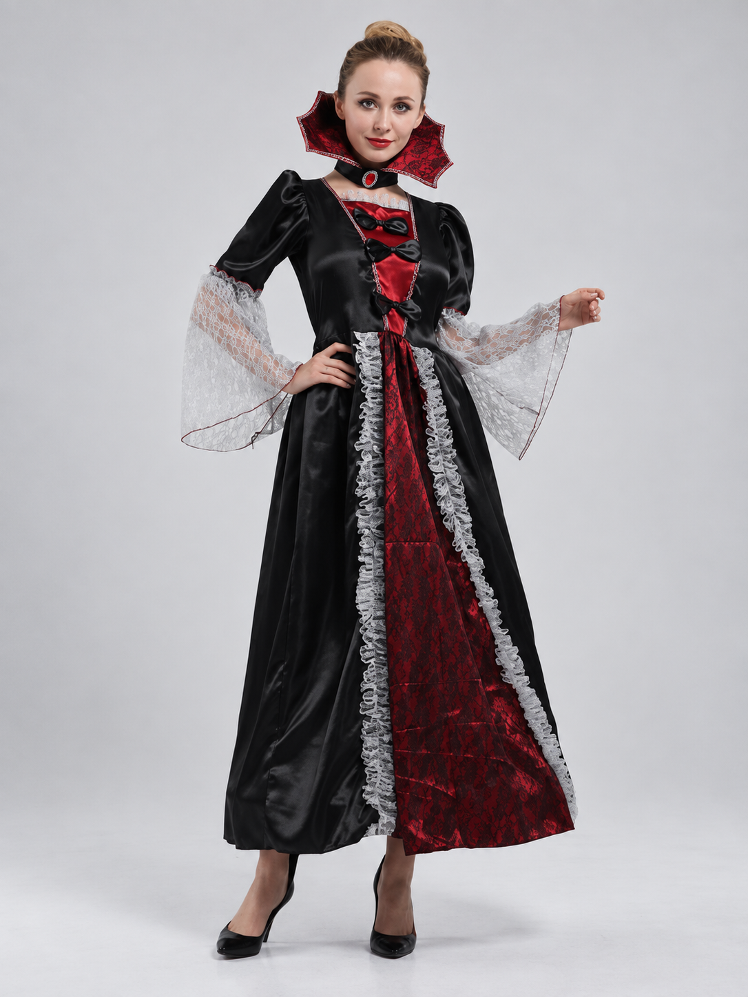 Carnival Costume with a High Collar and Red Insert Costumes detail
