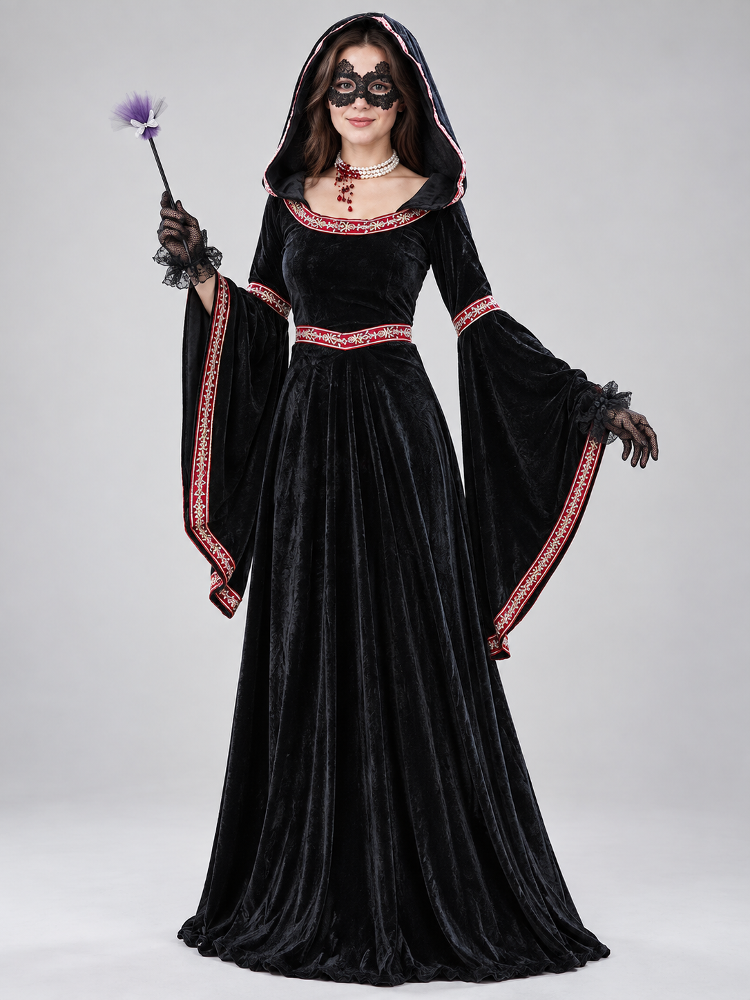 Carnival Costume: Black Hooded Dress