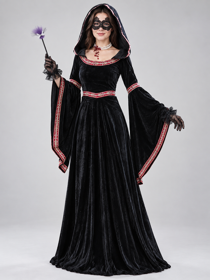Carnival Costume: Black Hooded Dress