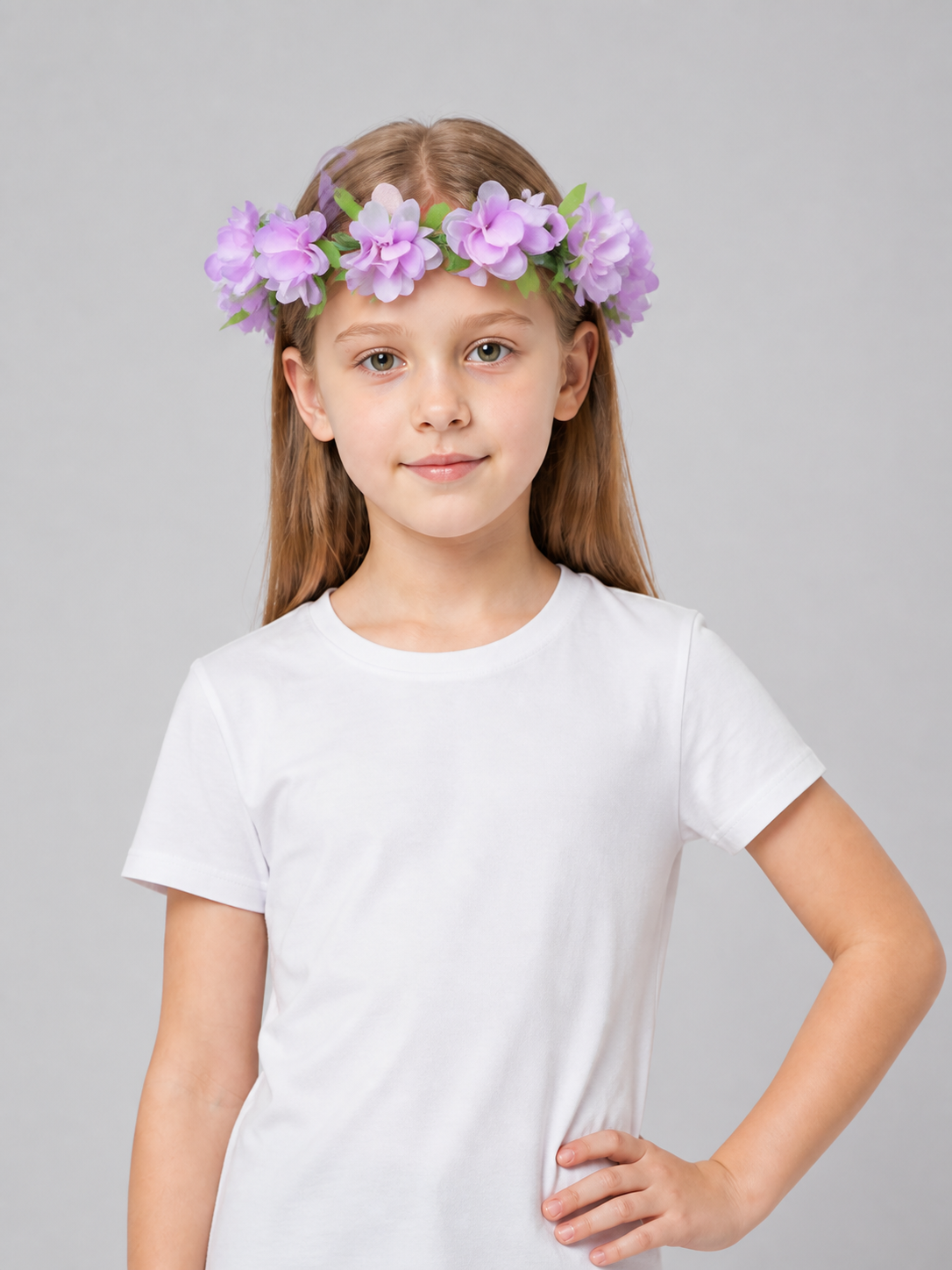 Halloween Carnival Headband with Purple Flowers Costume Headwear detail