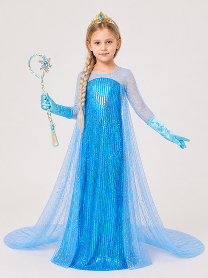 Snow Queen Carnival Costume with Sequins and Train Costumes detail