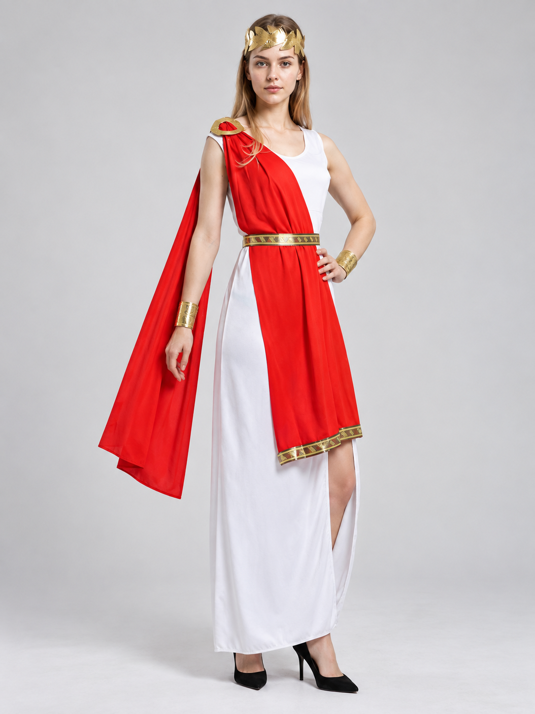 Carnival Costume with Asymmetrical Dress and Draping