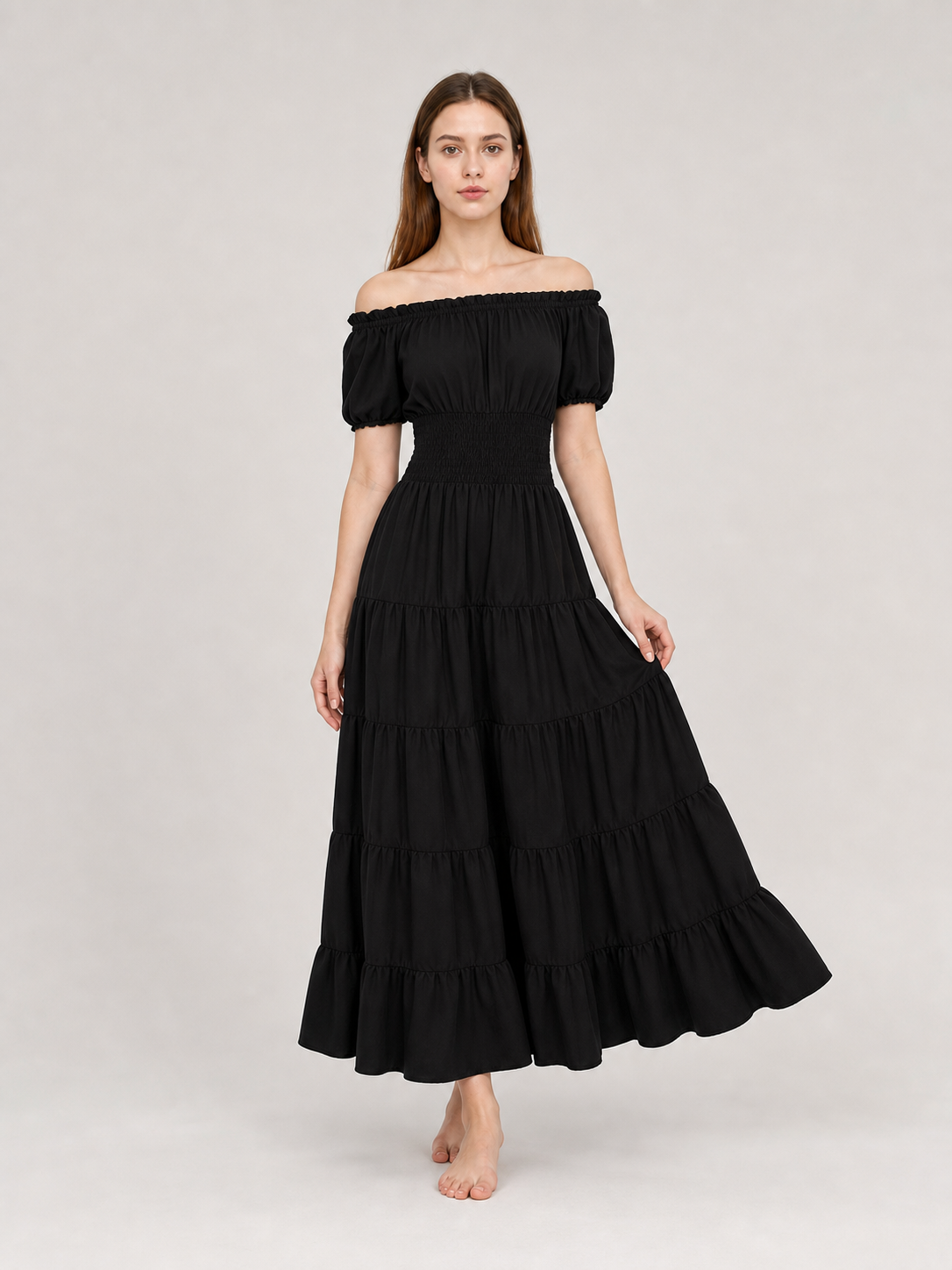 Renaissance-Style Off-the-Shoulder Dress
