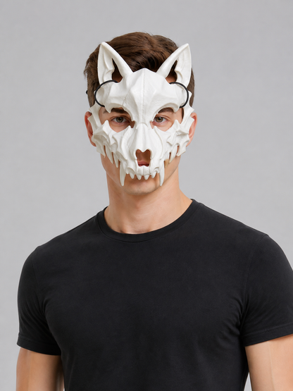 White Skull Mask Carnival Headwear for Halloween Costume Masks detail
