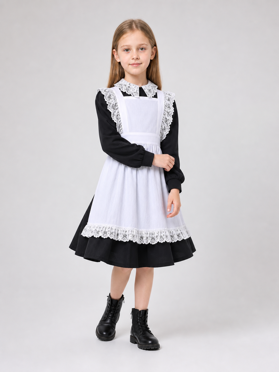 Black and White Maid Costume with Apron