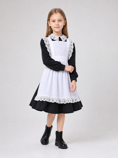 Black and White Maid Costume with Apron