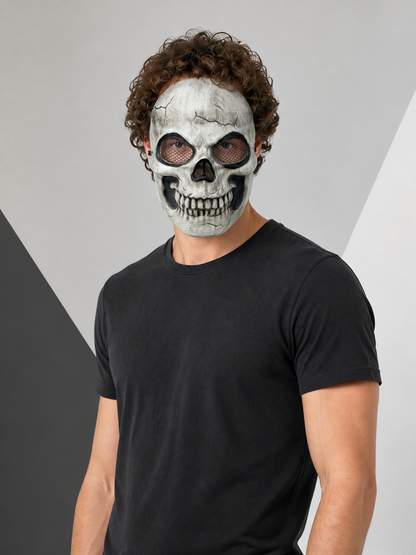 Halloween Masquerade Skull Mask with Cracks