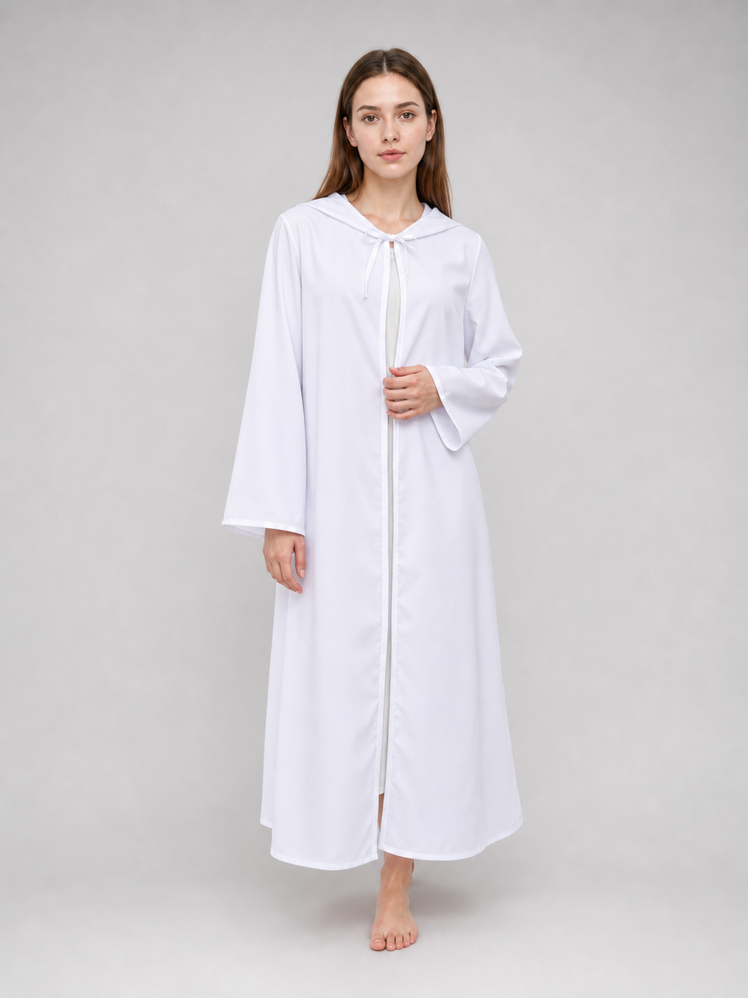 White Hooded Cape for Costumes and Cosplay