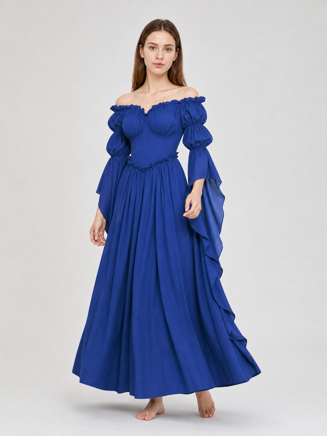 Vintage-Style Medieval Dress, Blue
