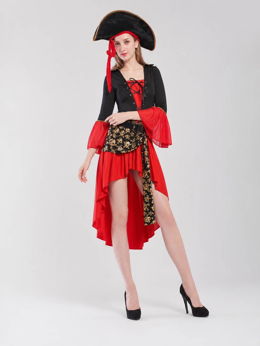Pirate Carnival Costume: Dress, Hat, and Belt