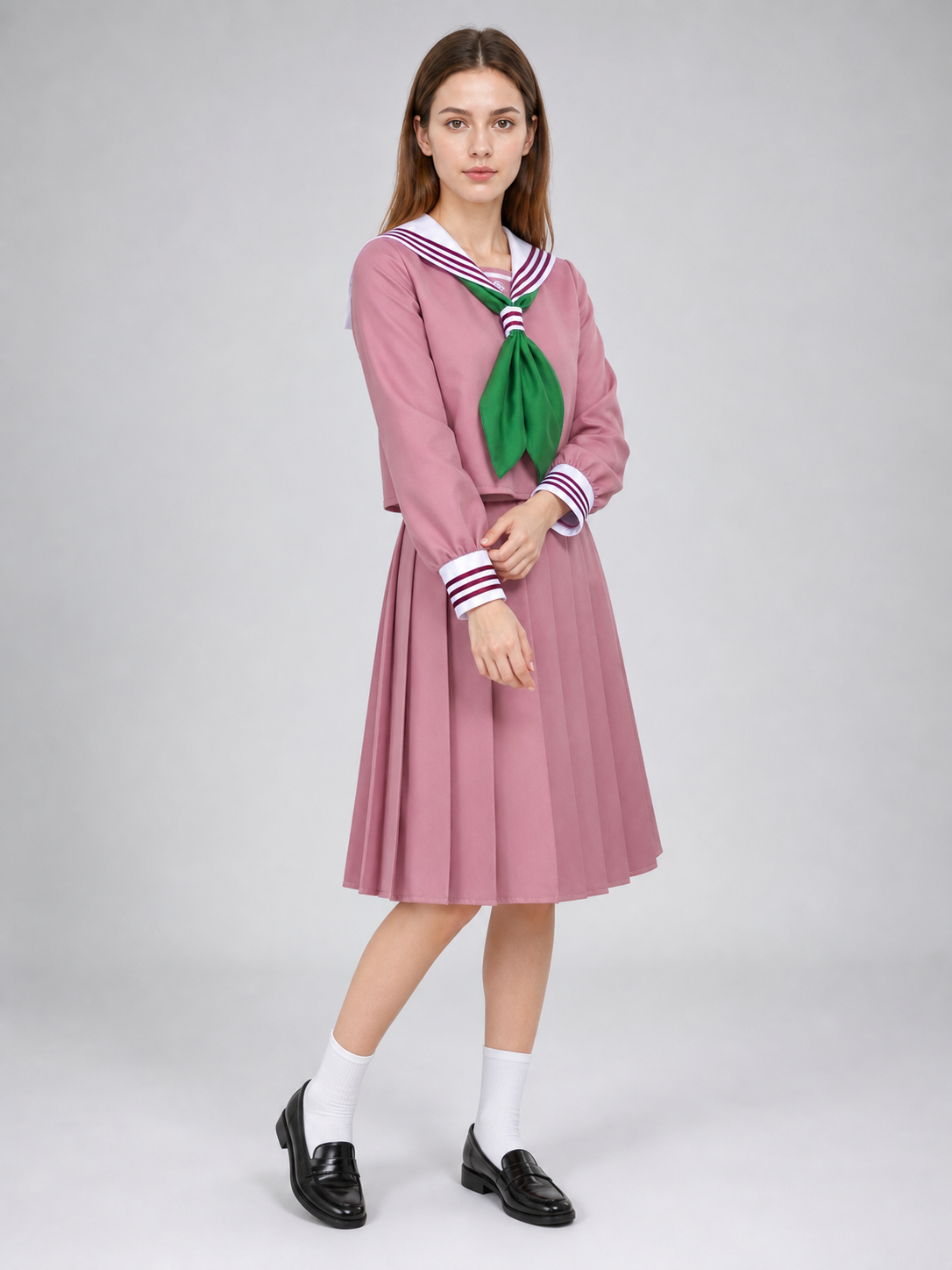 Cosplay Dress with Sailor Collar and Pleats