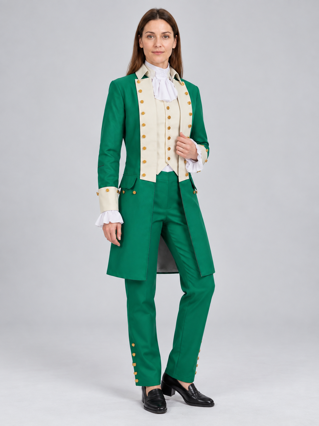 Green Historical-Style Stage Costume with Pants