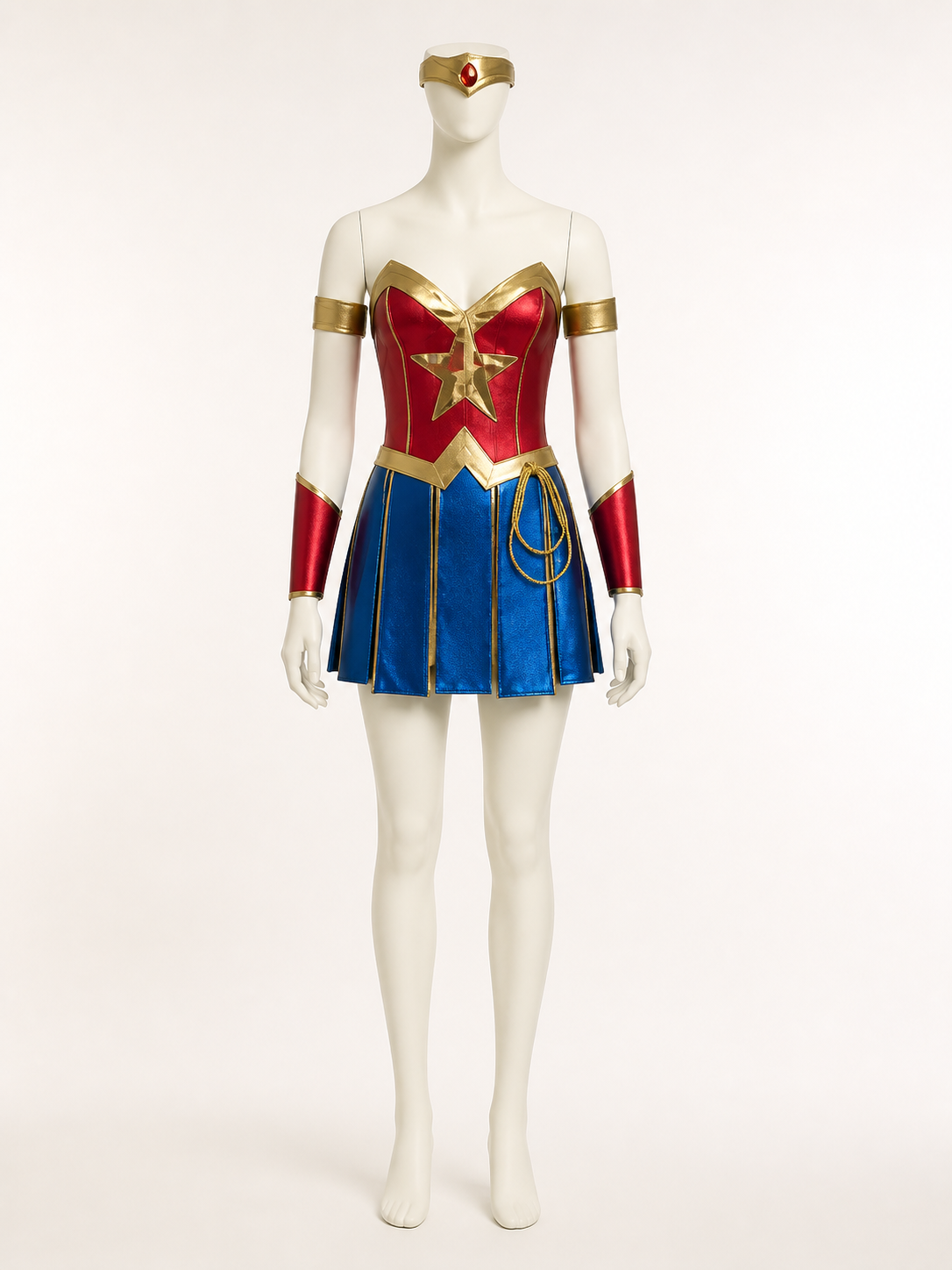 Red, Blue, and Gold Cosplay Set Costumes detail