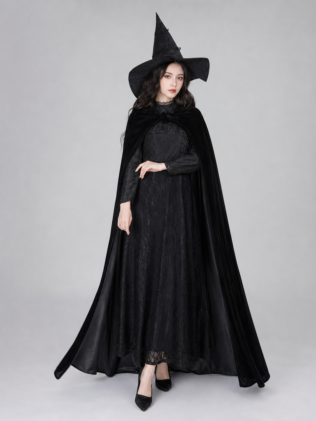 Elphaba Cosplay Costume: Dress, Cape, and Hat