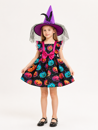 Halloween Costume Dress with Colorful Pumpkins Costume Dresses detail