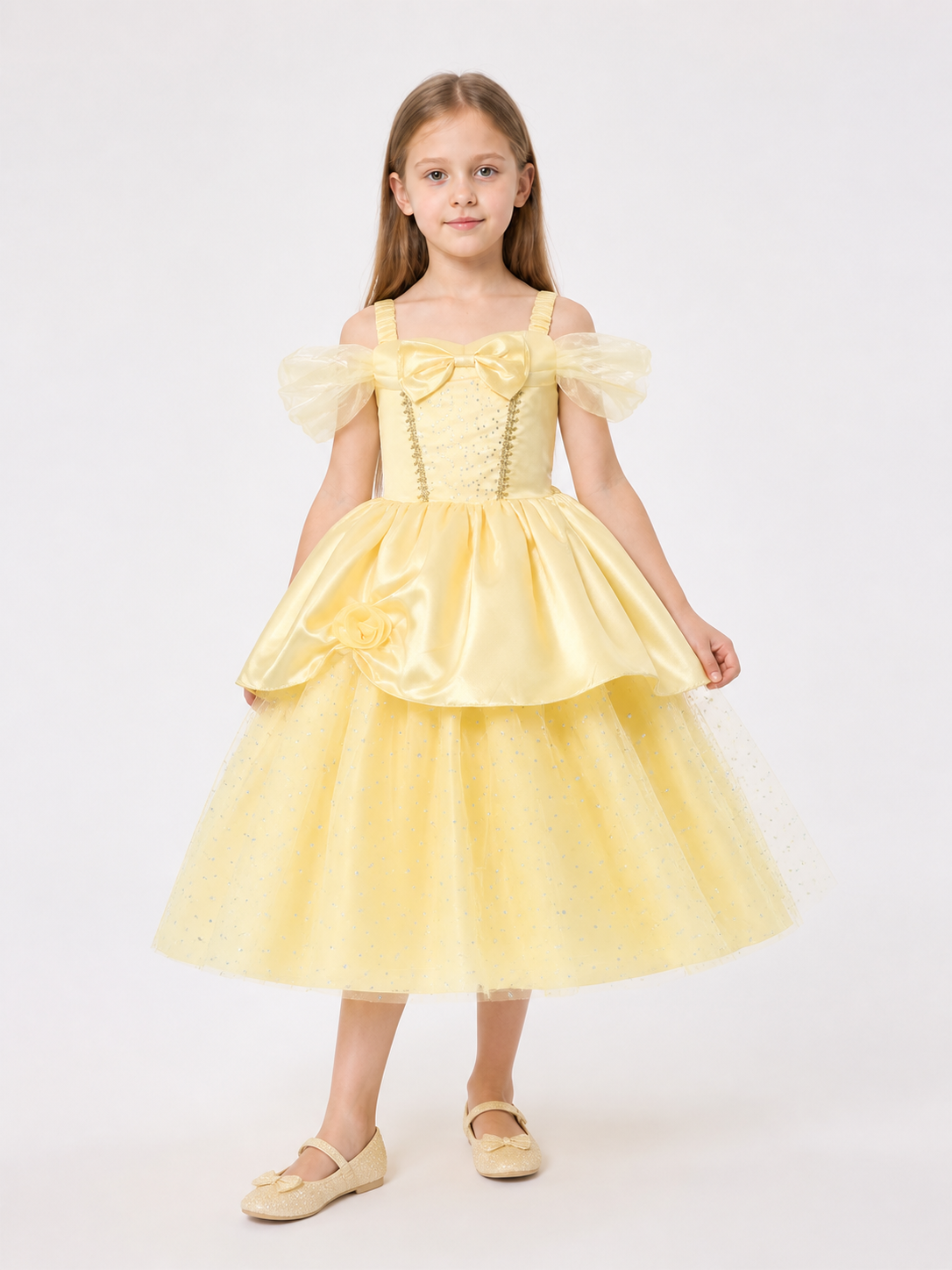 Yellow Princess Costume Dress for Halloween and Cosplay