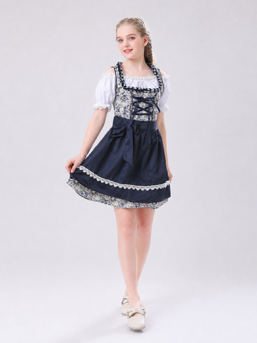 Traditional German-Style Dress with Apron