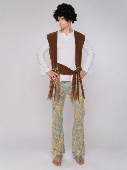 Fringe Stage Costume with Wide-Leg Pants