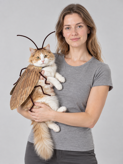 Cat Cockroach Costume with Wings and Antennae