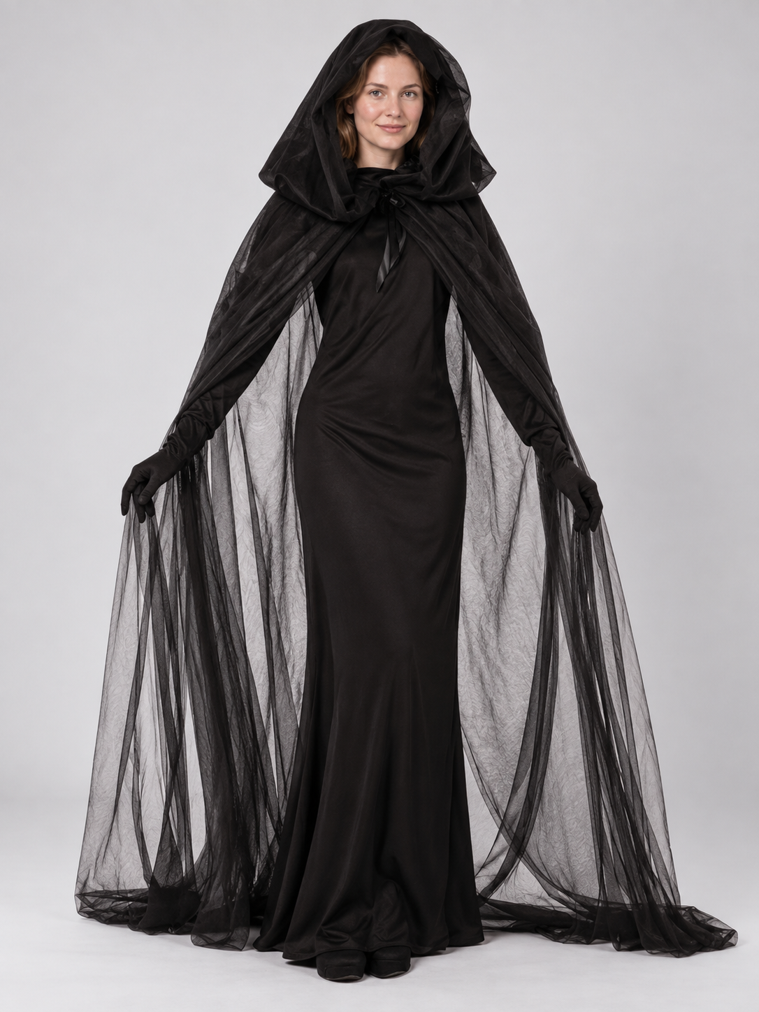 Vampire Costume with Cape and Gloves