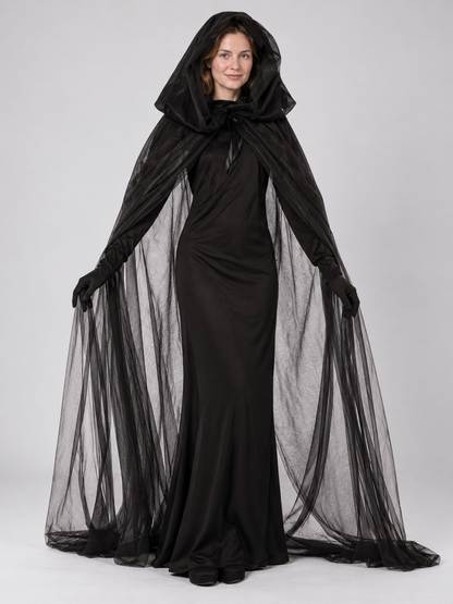 Vampire Costume with Cape and Gloves