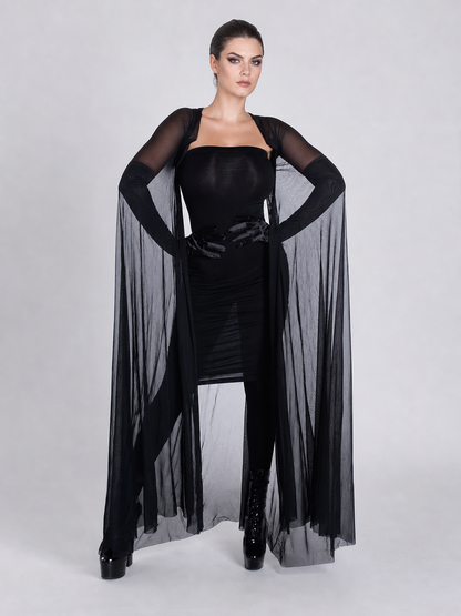 Black Gothic Vampire Costume with Cape