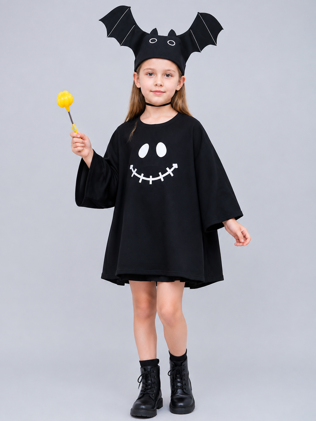 Children's Carnival Costume Dress with Ghost Face Print Costume Dresses detail