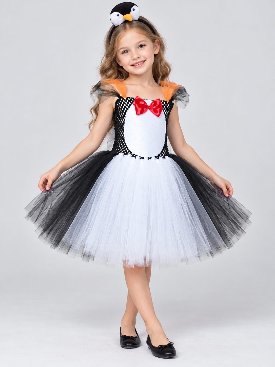 Kids' Penguin Carnival Costume with Headband and Bow
