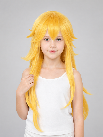 Golden Carnival Wig for Halloween and Cosplay Costume Wigs detail
