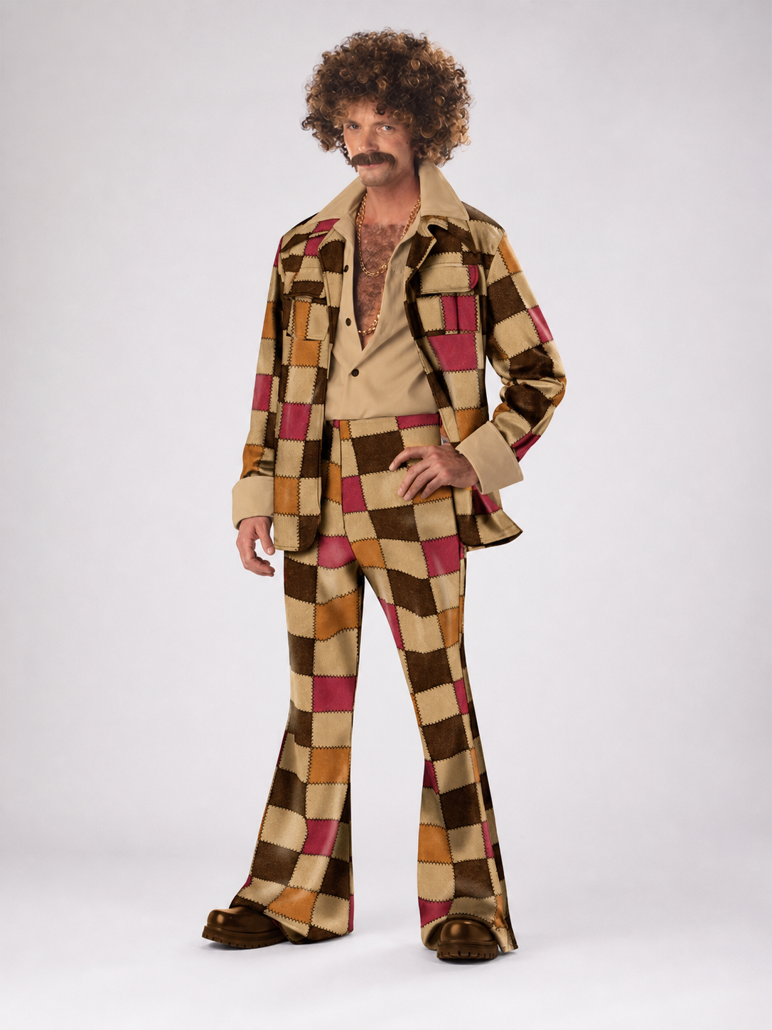 Retro Disco-Style Stage Costume, Plaid