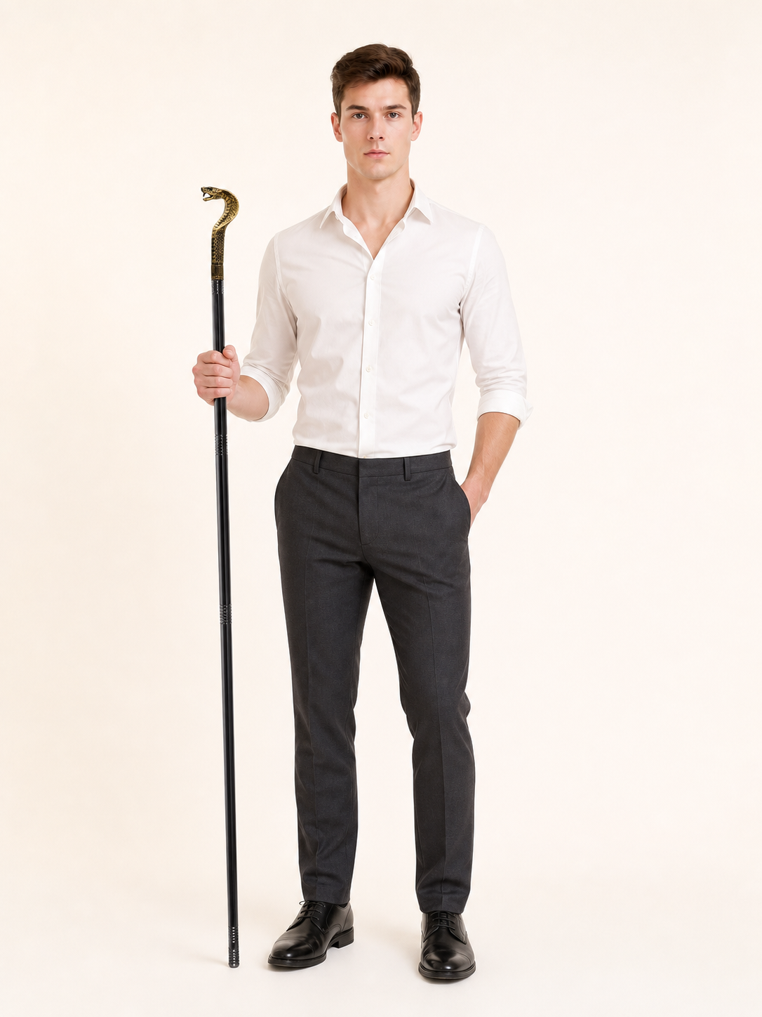 Cane with a Snake Head-Shaped Handle, Gold