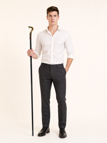 Cane with a Snake Head-Shaped Handle, Gold