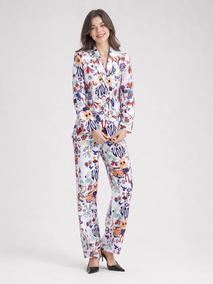 Costume with LOVE print — jacket and pants