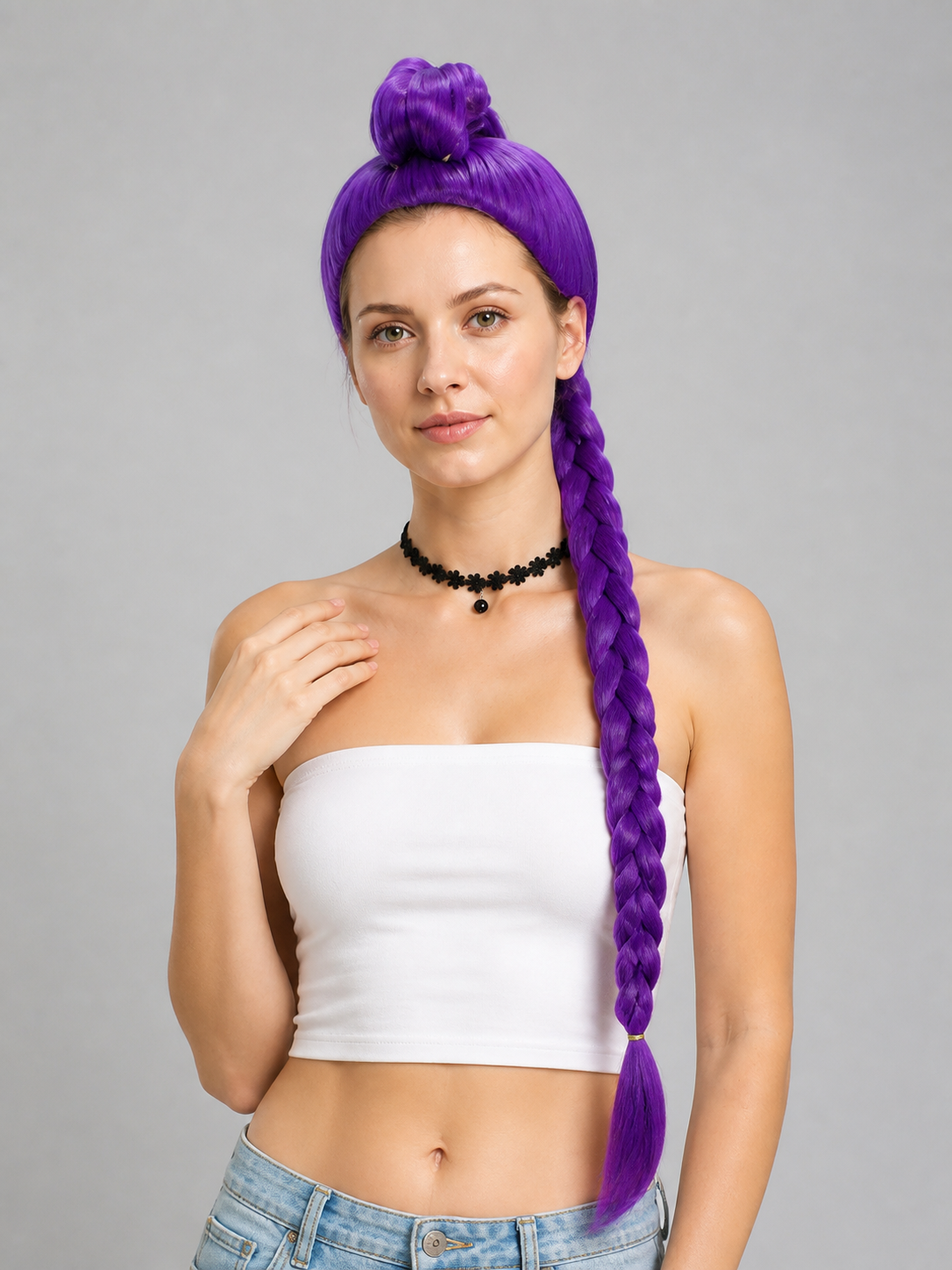 Purple Carnival Wig for Halloween and Cosplay Costume Wigs detail