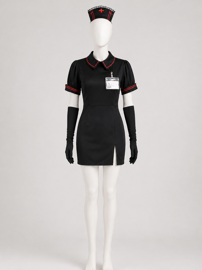 Nurse Cosplay Costume with Red Trim Costumes detail