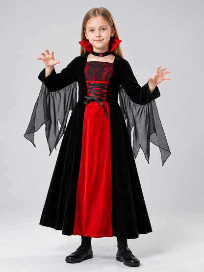 Vampire Costume with Collar and Lacing Costumes detail