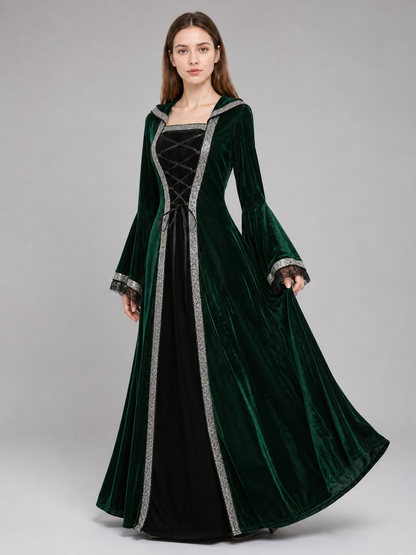 Gothic Hooded Dress in a Medieval Style