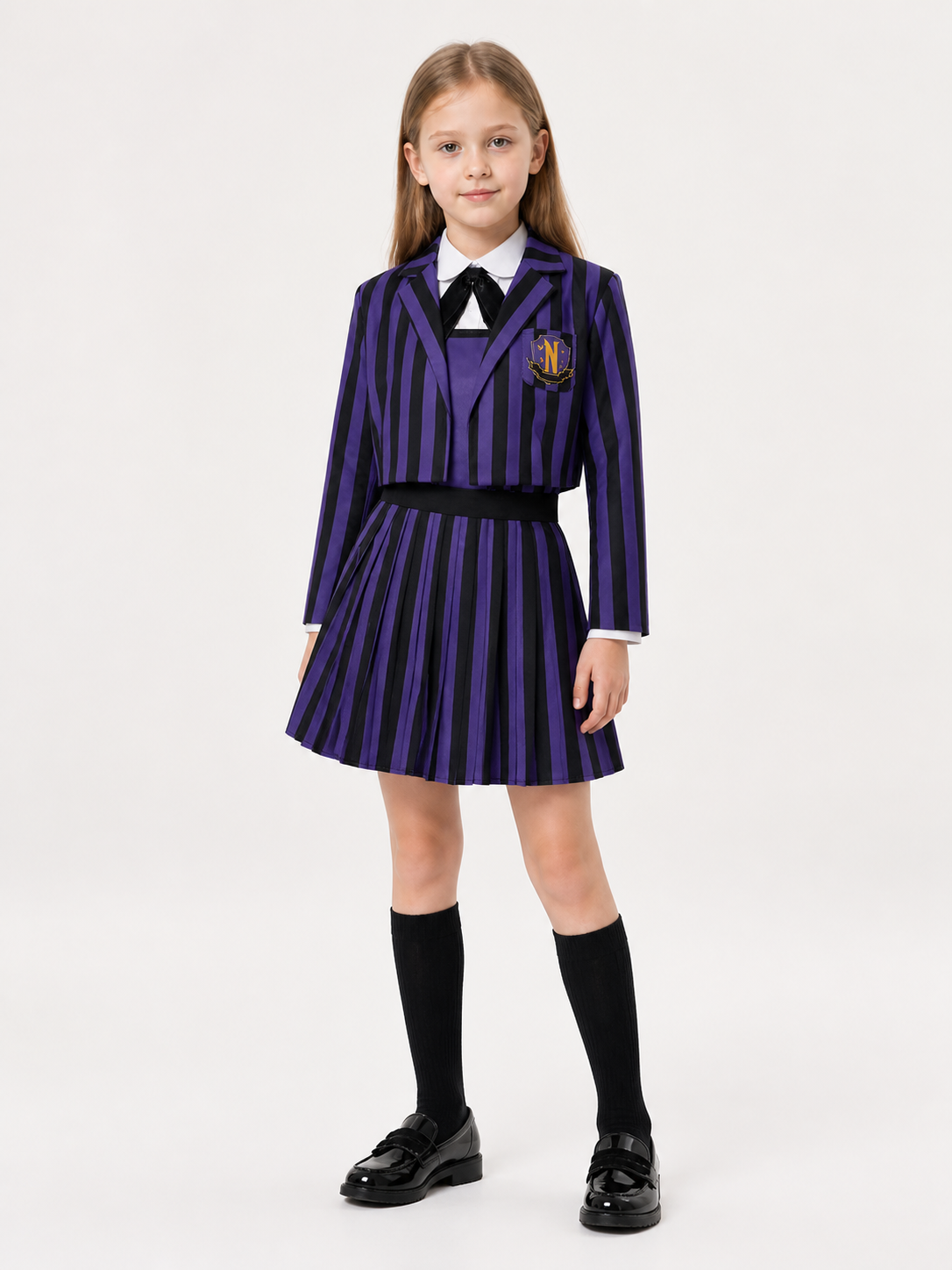 Purple and Black Striped Carnival Costume for Cosplay Costumes detail