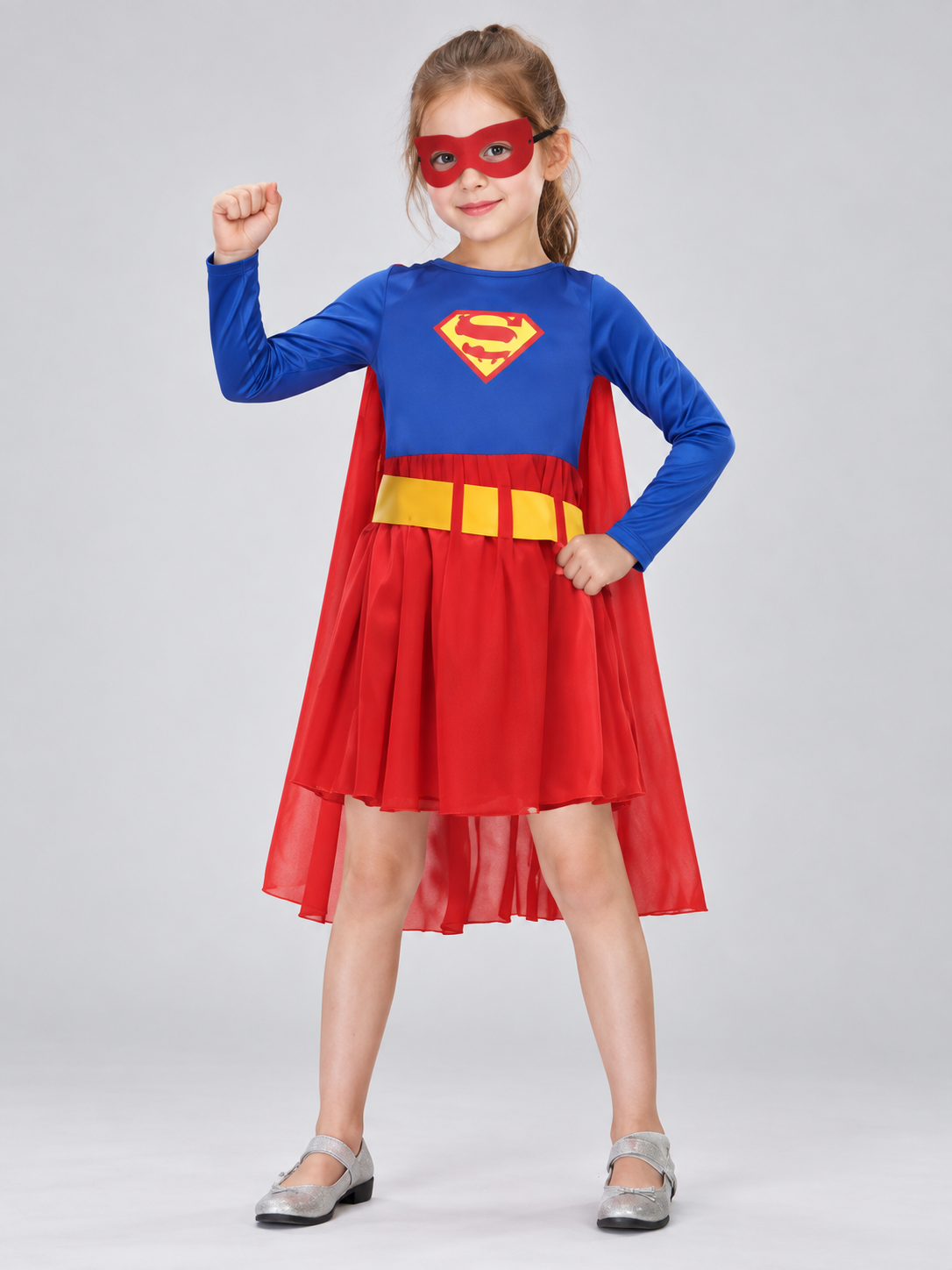 Kids' superhero costume with cape and mask