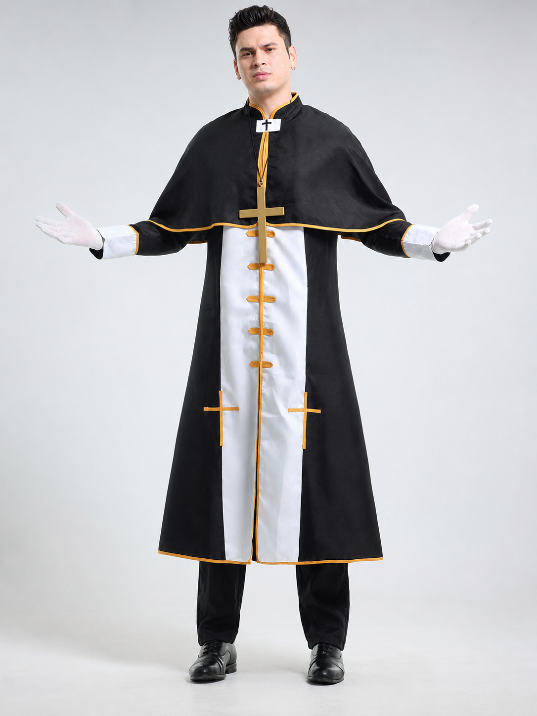 Ritual Robe with Cross, Black and White, Cosplay