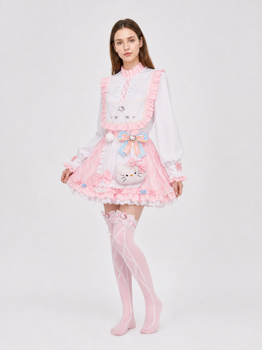 Emma Woods Hello Kitty Cosplay Costume with Accessories