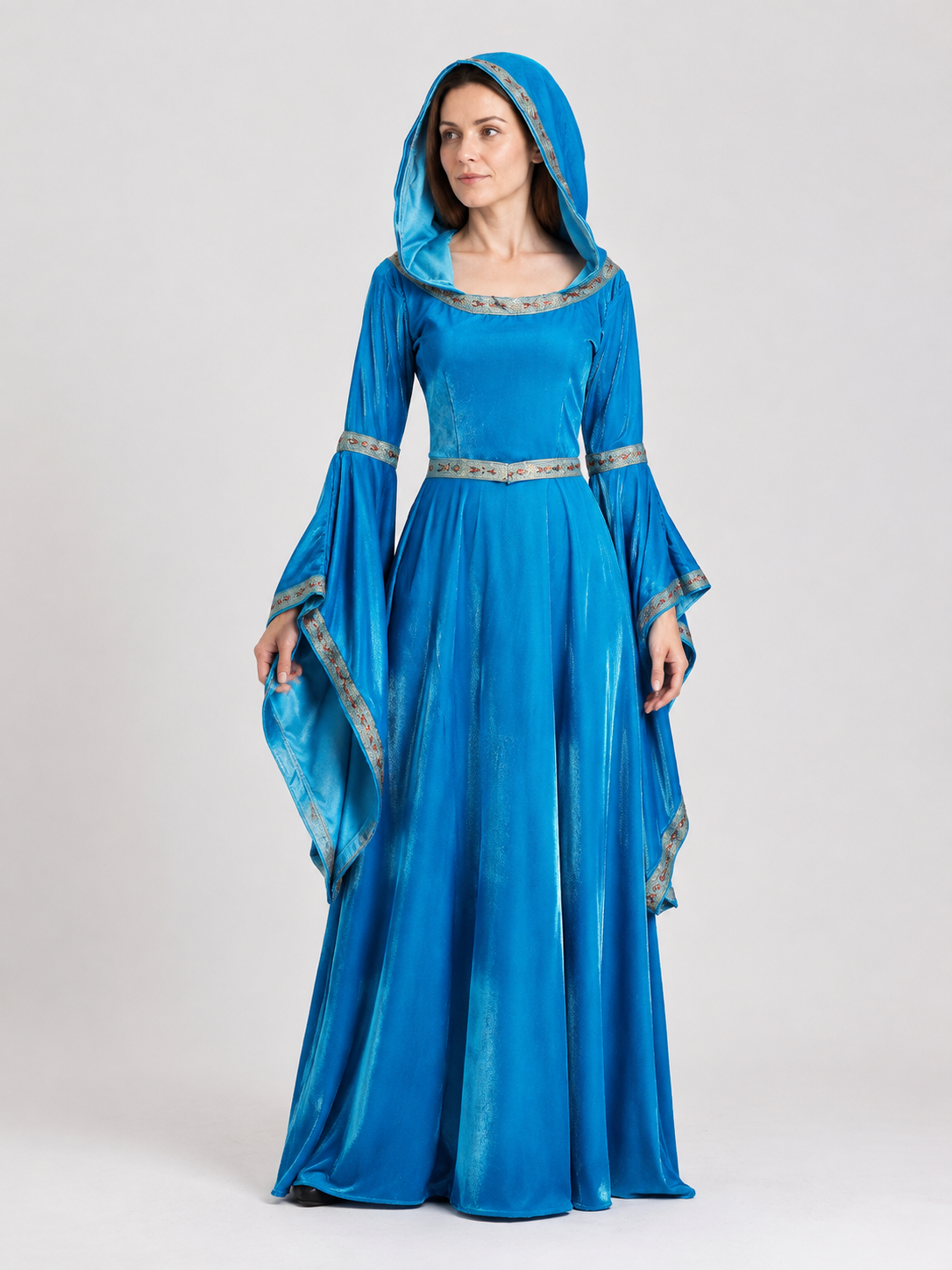 Medieval Hooded Maxi Dress for Halloween Costume Dresses detail