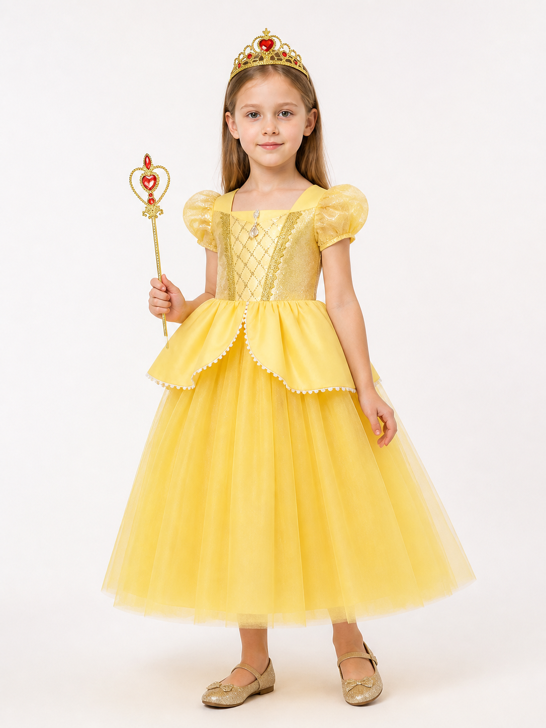 Princess Costume with Yellow Dress for Halloween Costume Dresses detail