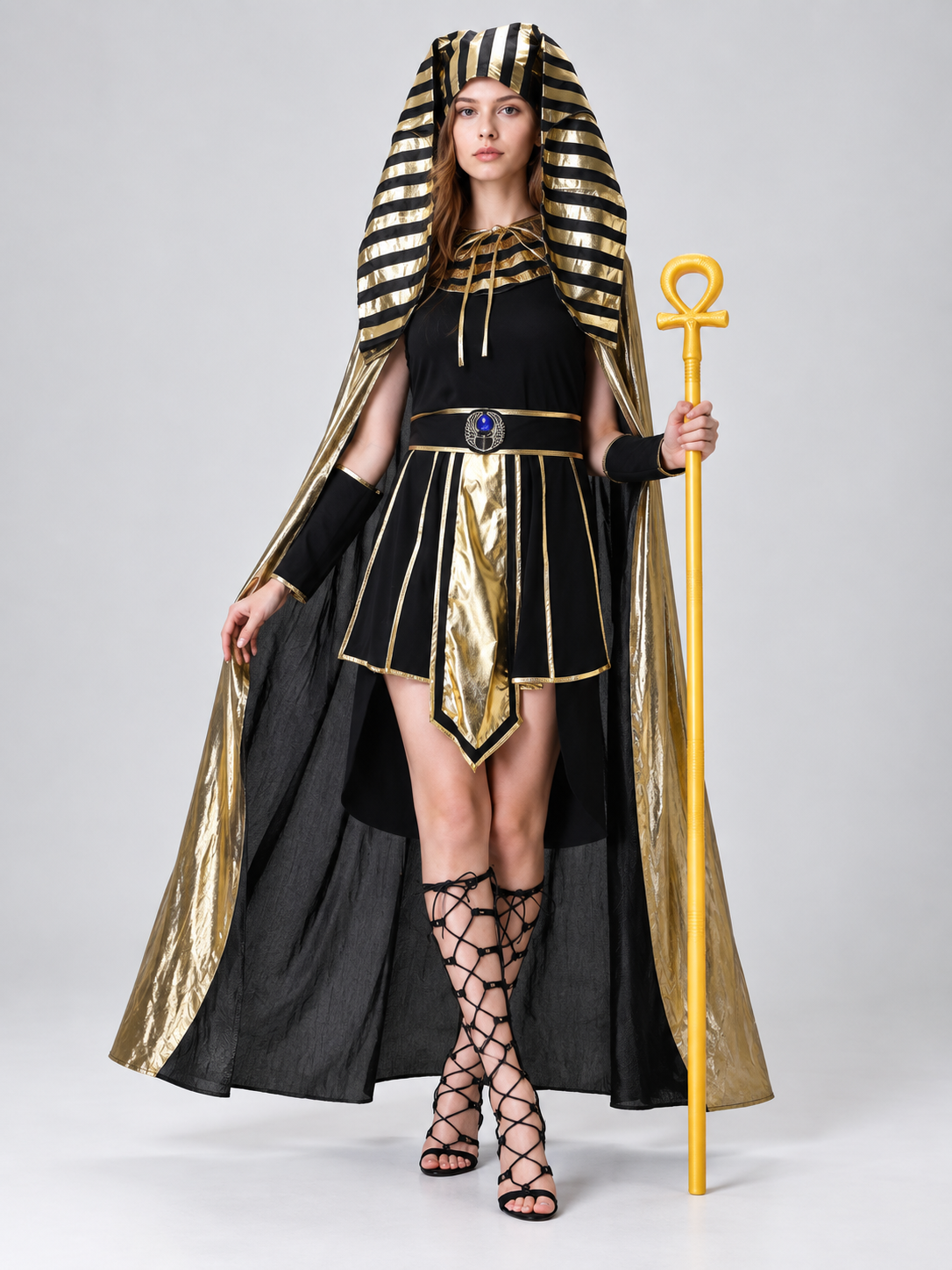 Egyptian Carnival Costume with Cape and Scepter Costume Capes detail