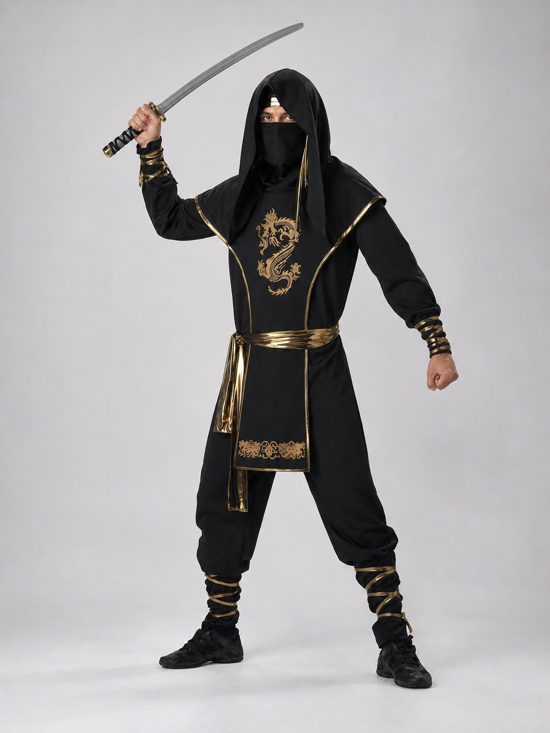 Ninja Costume with Hood and Mask, Black