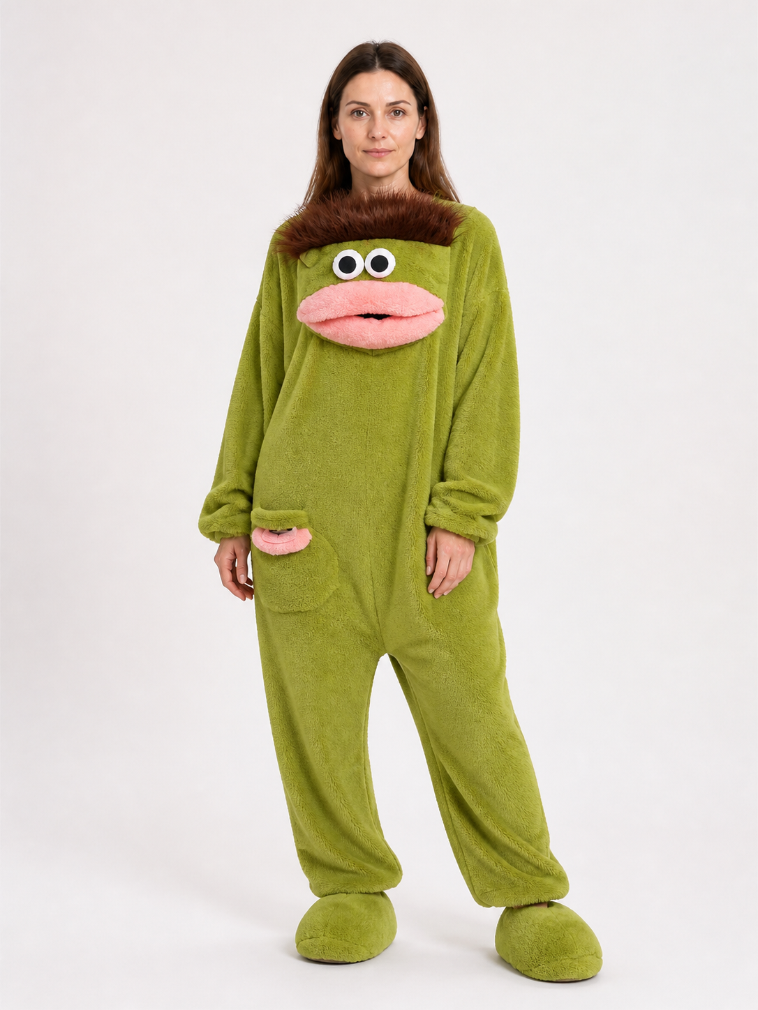 Green Carnival Costume, Hooded Pajama Jumpsuit Costumes detail
