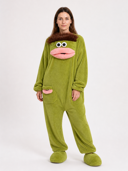 Green Carnival Costume, Hooded Pajama Jumpsuit Costumes detail