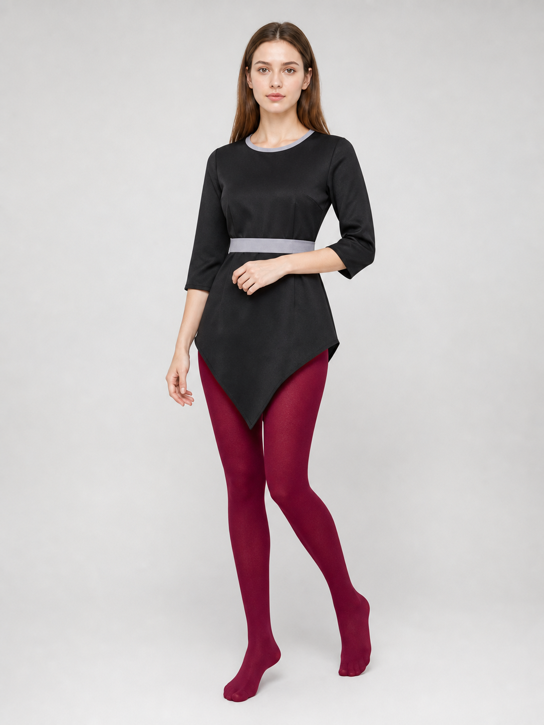 Amity Cosplay Costume: Black Top and Burgundy Bottom