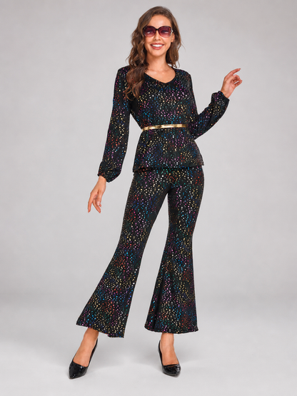 Sequin Stage Jumpsuit, Retro Disco Style