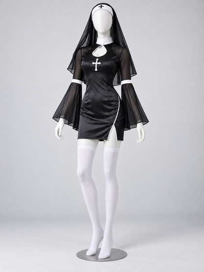 Carnival costume with hood and crosses